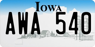 IA license plate AWA540