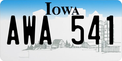 IA license plate AWA541