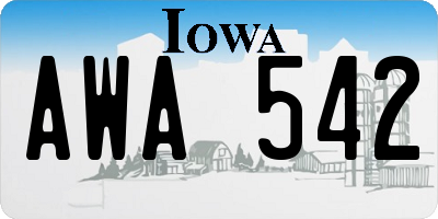 IA license plate AWA542