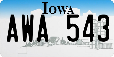 IA license plate AWA543
