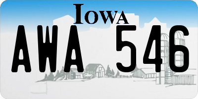 IA license plate AWA546