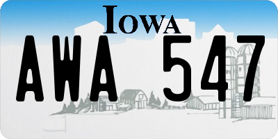 IA license plate AWA547