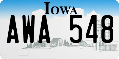 IA license plate AWA548