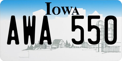 IA license plate AWA550