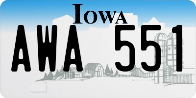 IA license plate AWA551
