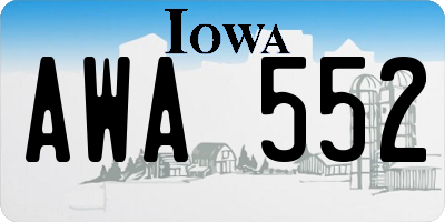 IA license plate AWA552