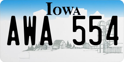 IA license plate AWA554