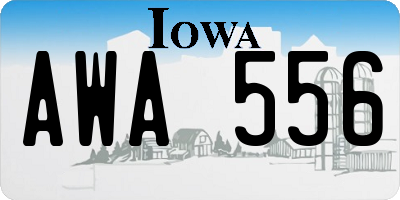 IA license plate AWA556
