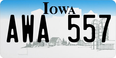 IA license plate AWA557