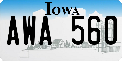 IA license plate AWA560