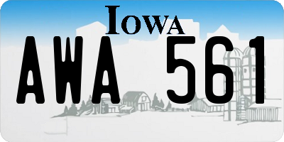 IA license plate AWA561