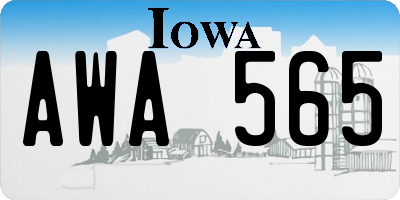 IA license plate AWA565