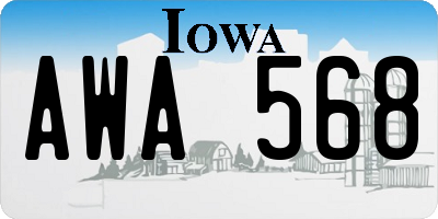IA license plate AWA568