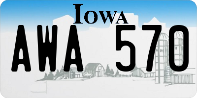 IA license plate AWA570
