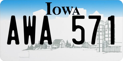 IA license plate AWA571