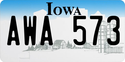 IA license plate AWA573