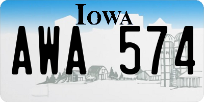 IA license plate AWA574