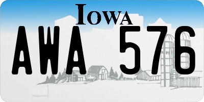 IA license plate AWA576