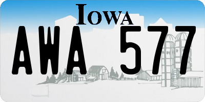 IA license plate AWA577