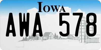 IA license plate AWA578