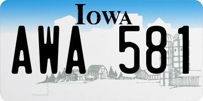 IA license plate AWA581