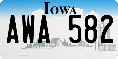 IA license plate AWA582