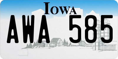 IA license plate AWA585