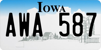 IA license plate AWA587