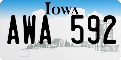 IA license plate AWA592