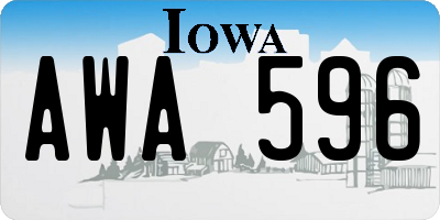 IA license plate AWA596