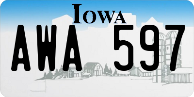 IA license plate AWA597