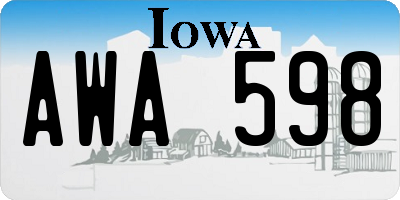 IA license plate AWA598