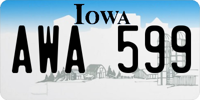 IA license plate AWA599