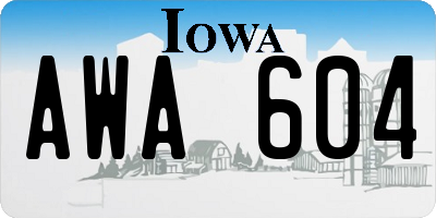 IA license plate AWA604