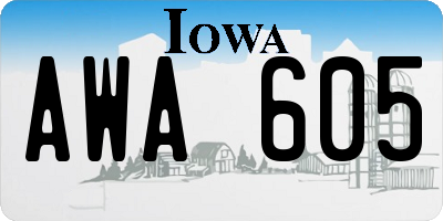 IA license plate AWA605