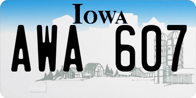 IA license plate AWA607