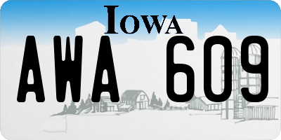 IA license plate AWA609