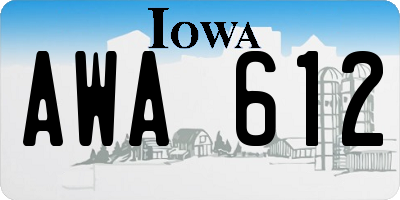 IA license plate AWA612
