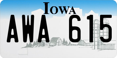 IA license plate AWA615