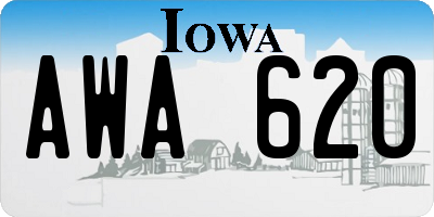 IA license plate AWA620