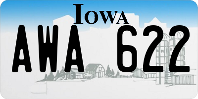 IA license plate AWA622