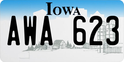 IA license plate AWA623