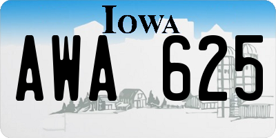 IA license plate AWA625