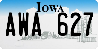 IA license plate AWA627