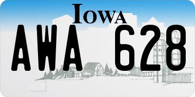 IA license plate AWA628