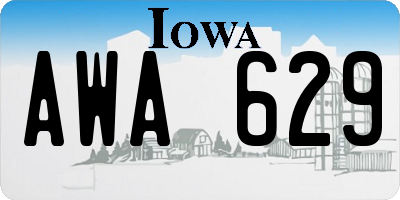 IA license plate AWA629