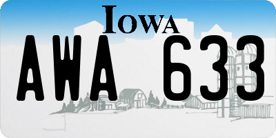 IA license plate AWA633
