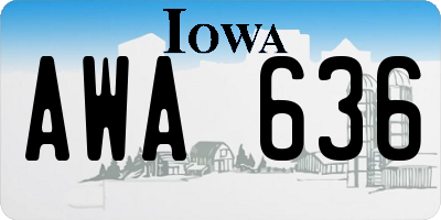 IA license plate AWA636