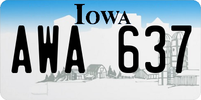 IA license plate AWA637