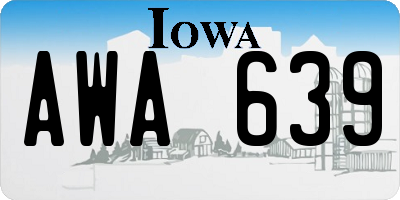 IA license plate AWA639